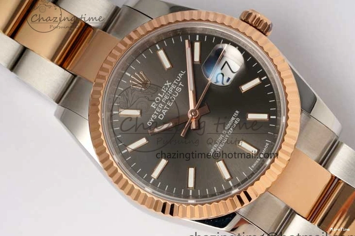 MiroTime 0414 Breathable DateJust 36mm DIWF 1:1 Best Edition 904L Steel Gray Dial on SS RG Oyster Bracelet SA 2310